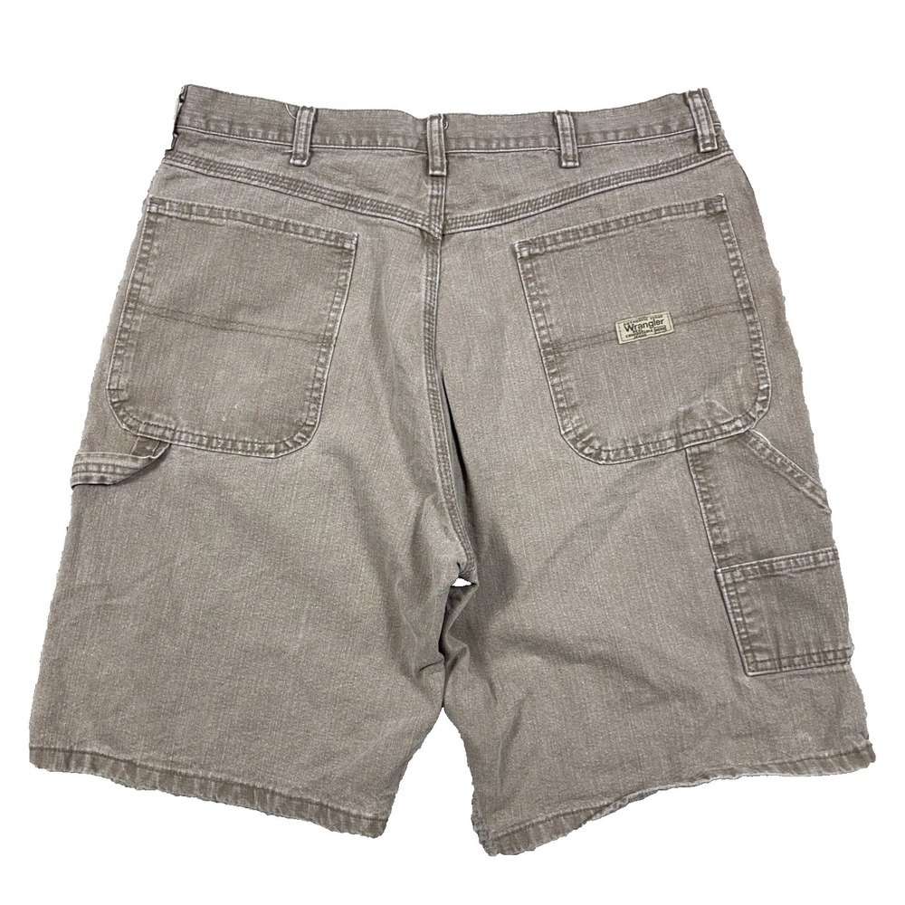 Vintage Y2K Wrangler Shorts Men 34 Carpenter Baggy Jorts Work Wear Tan Brown